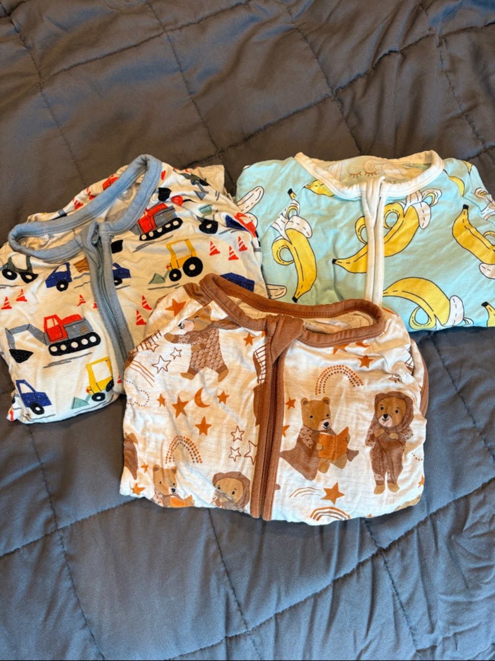 Little Sleepies Bundle (6-12mo) 3 pairs long sleeve long pants